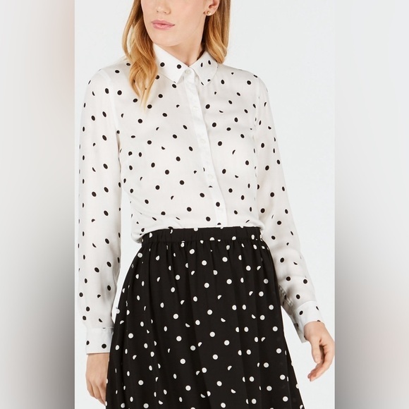 NWOT Maison Jules Polka Dot Flouncy Skirt - Size Large - Picture 1 of 4